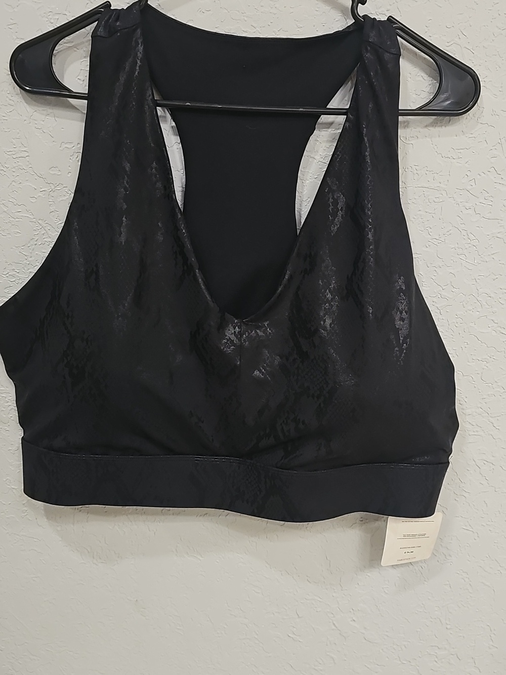 Fabletics Snakeskin Sports Bra | 3X | Black Shimmer | NWT